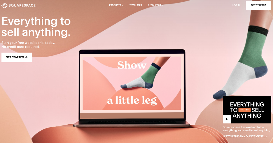 Squarespace screenshot